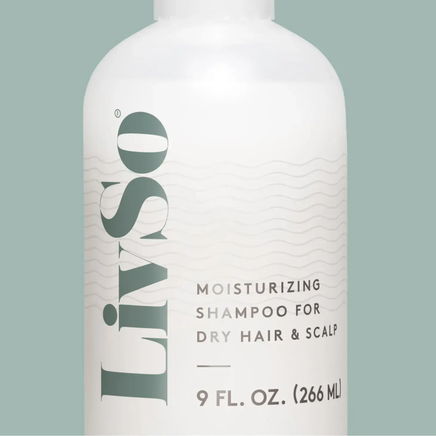 Closeup of LivSo Moisturizing Shampoo pump bottle