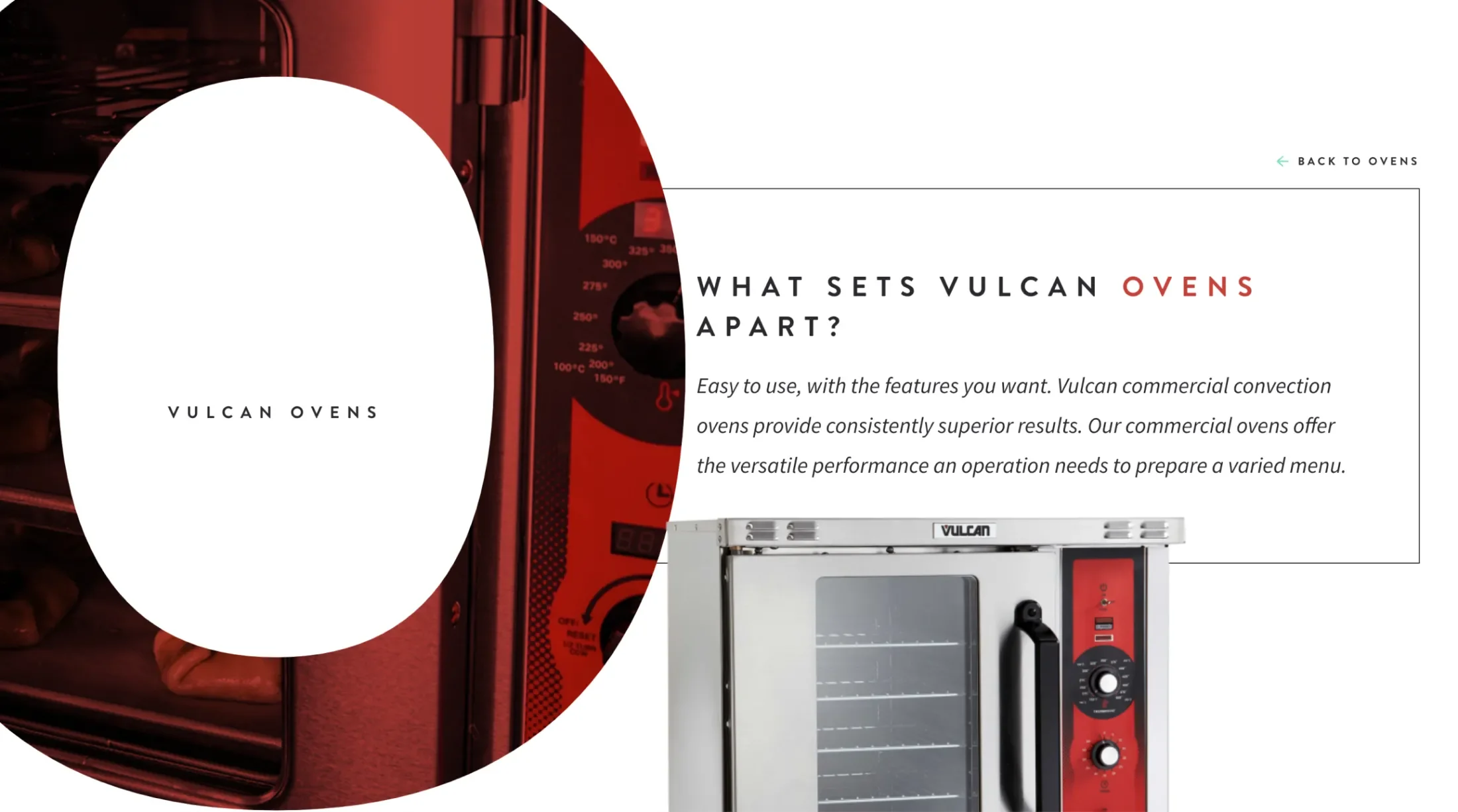Slide on "What sets Vulcan ovens apart?"
